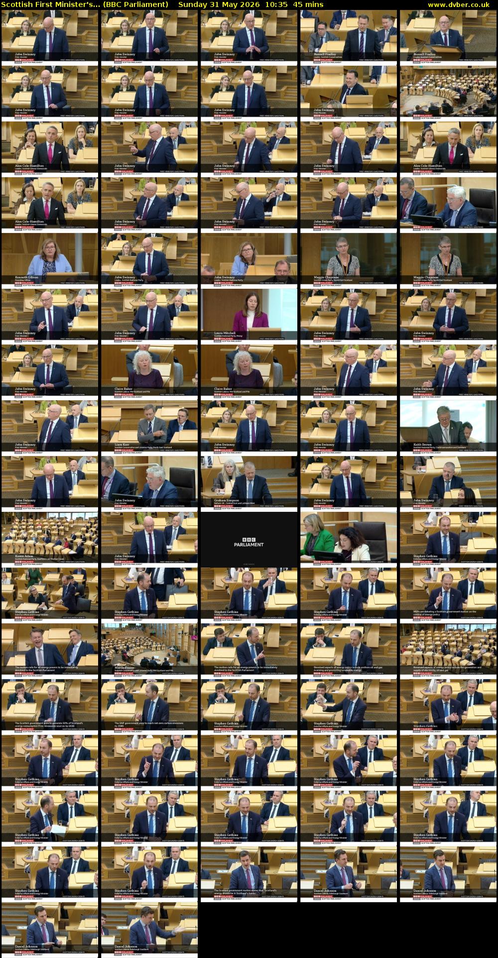 Scottish First Minister's... (BBC Parliament) Sunday 31 May 2026 10:35 - 11:20