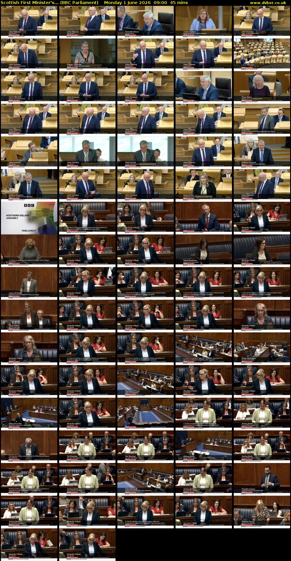 Scottish First Minister's... (BBC Parliament) Monday 1 June 2026 09:00 - 09:45