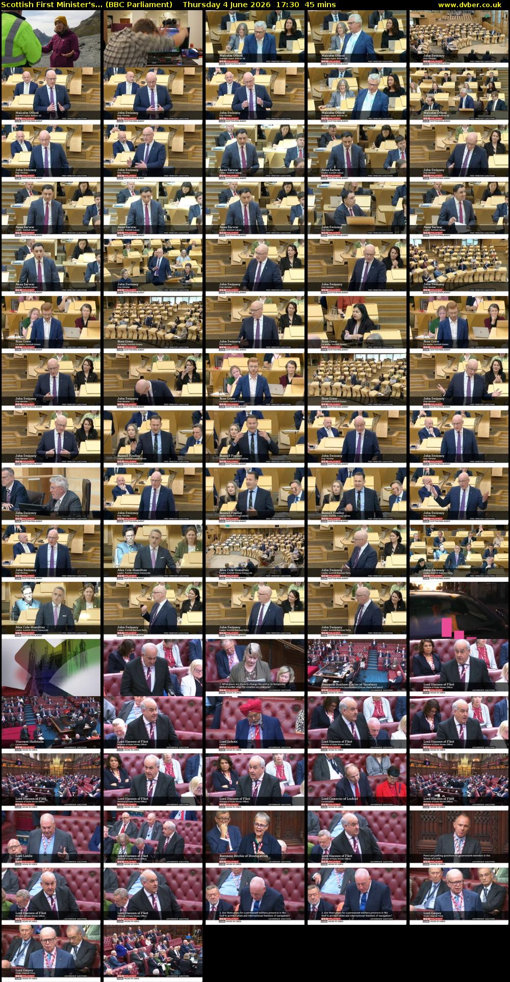 Scottish First Minister's... (BBC Parliament) Thursday 4 June 2026 17:30 - 18:15