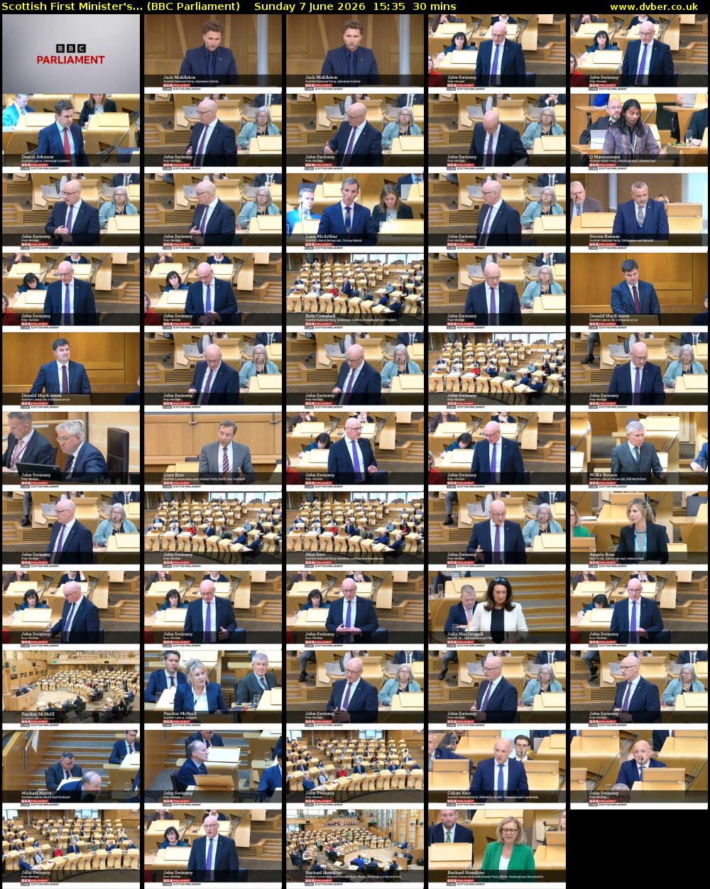 Scottish First Minister's... (BBC Parliament) Sunday 7 June 2026 15:35 - 16:05