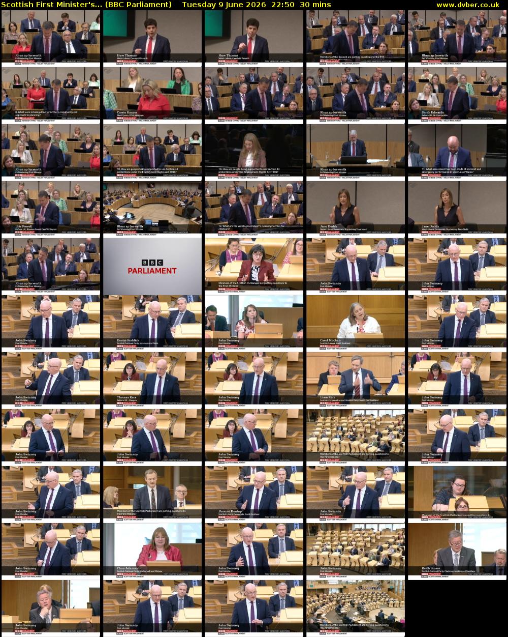 Scottish First Minister's... (BBC Parliament) Tuesday 9 June 2026 22:50 - 23:20