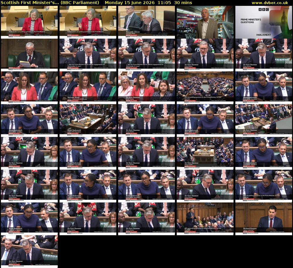 Scottish First Minister's... (BBC Parliament) Monday 15 June 2026 11:05 - 11:35