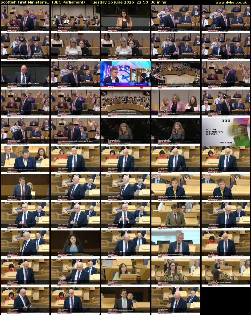 Scottish First Minister's... (BBC Parliament) Tuesday 16 June 2026 22:50 - 23:20