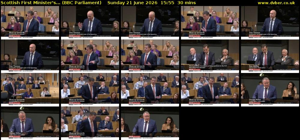 Scottish First Minister's... (BBC Parliament) Sunday 21 June 2026 15:55 - 16:25