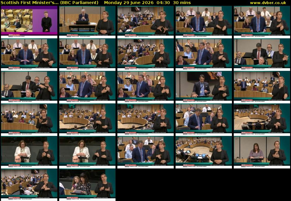 Scottish First Minister's... (BBC Parliament) Monday 29 June 2026 04:30 - 05:00
