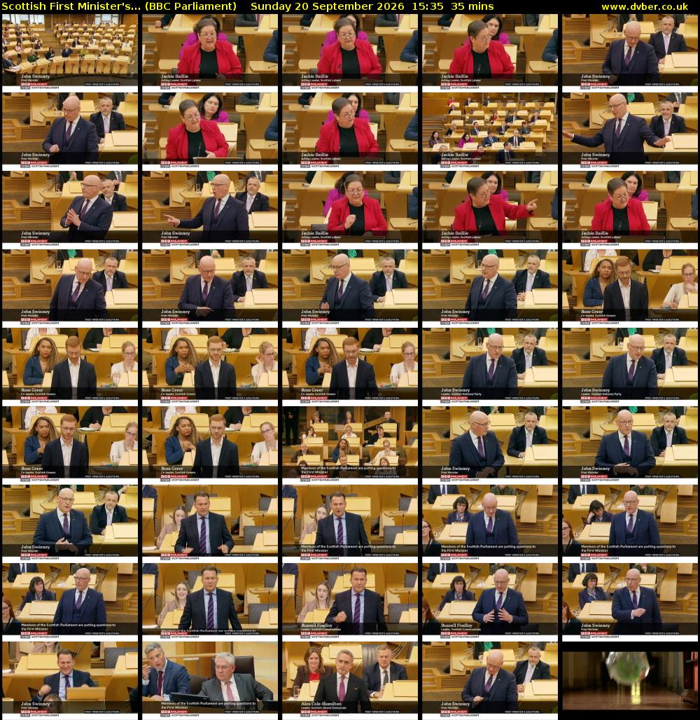 Scottish First Minister's... (BBC Parliament) Sunday 20 September 2026 15:35 - 16:10