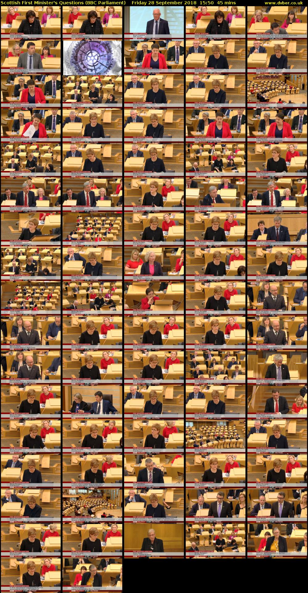 Scottish First Minister's Questions (BBC Parliament) Friday 28 September 2018 15:50 - 16:35