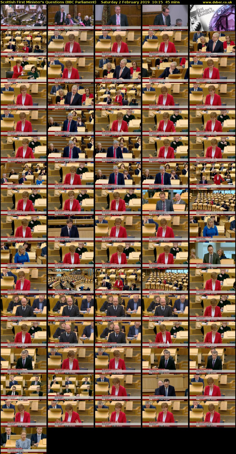Scottish First Minister's Questions (BBC Parliament) Saturday 2 February 2019 10:15 - 11:00