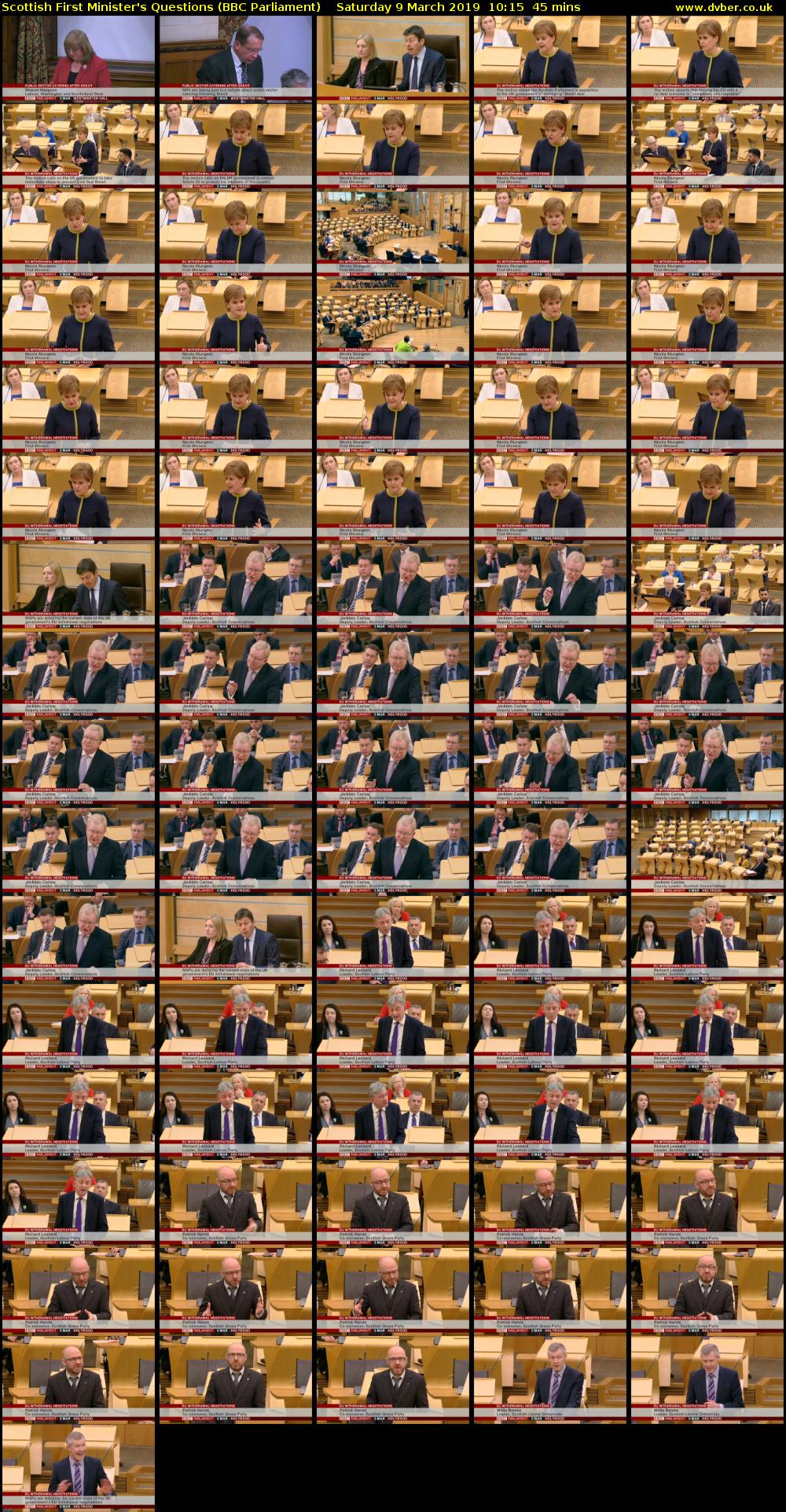 Scottish First Minister's Questions (BBC Parliament) Saturday 9 March 2019 10:15 - 11:00