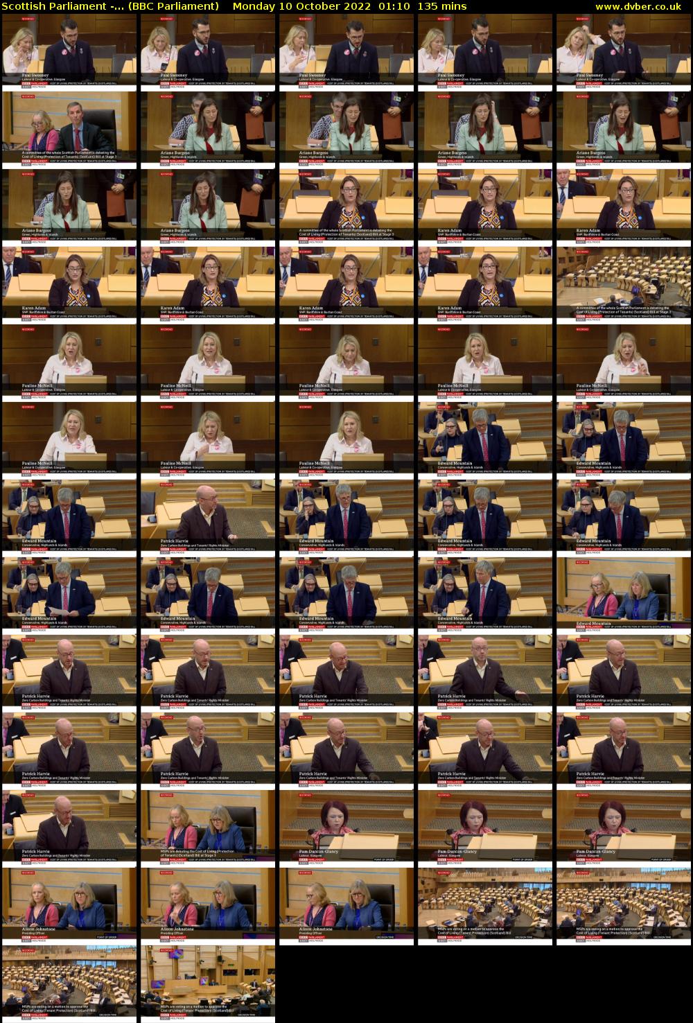 Scottish Parliament -... (BBC Parliament) Monday 10 October 2022 01:10 - 03:25