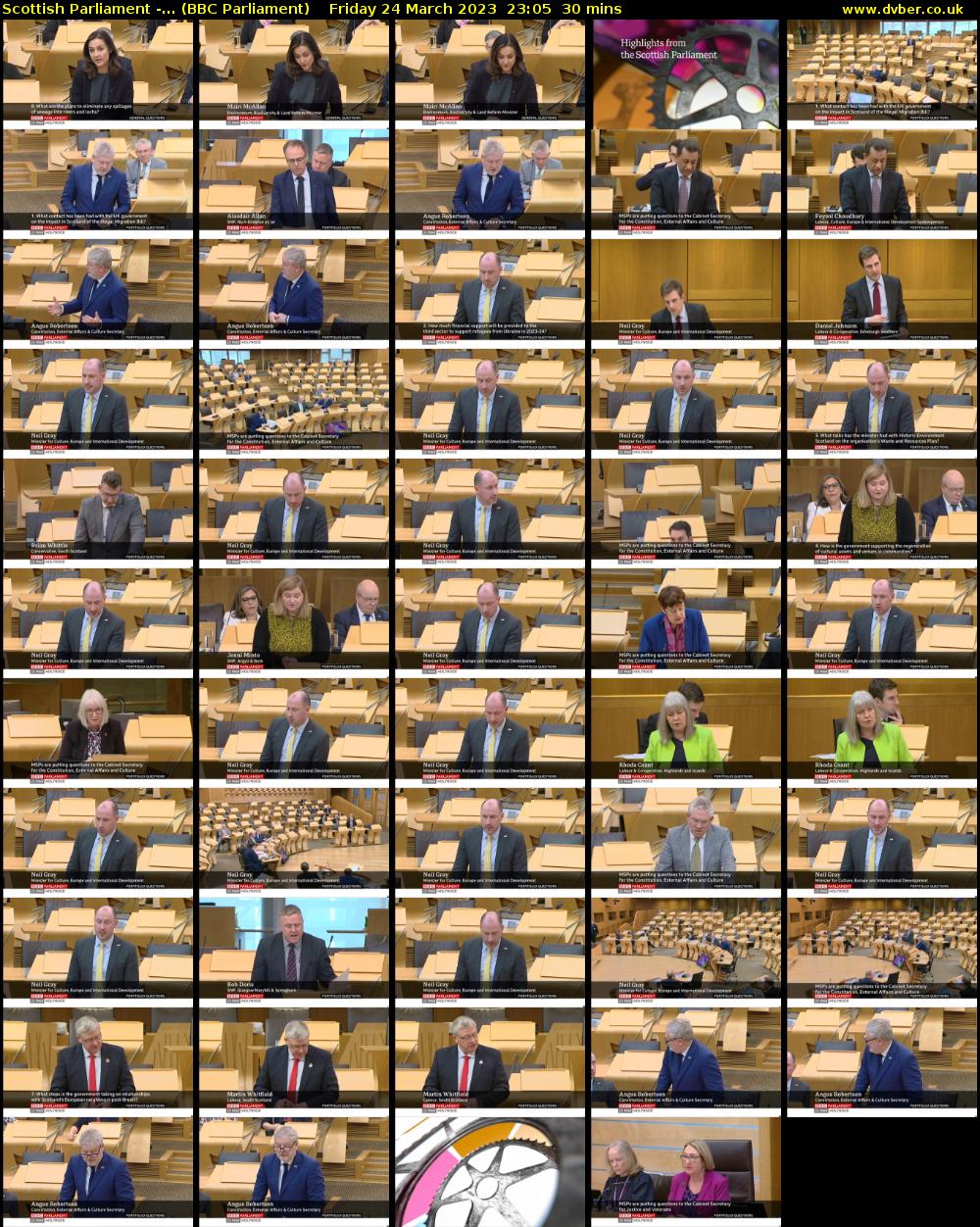 Scottish Parliament -... (BBC Parliament) Friday 24 March 2023 23:05 - 23:35