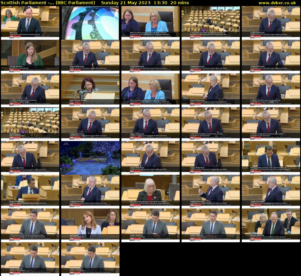 Scottish Parliament -... (BBC Parliament) Sunday 21 May 2023 13:30 - 13:50