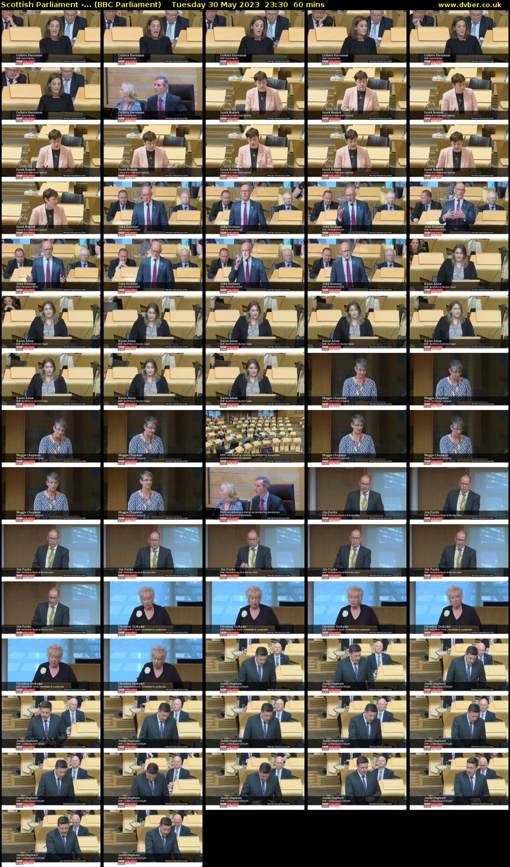 Scottish Parliament -... (BBC Parliament) Tuesday 30 May 2023 23:30 - 00:30