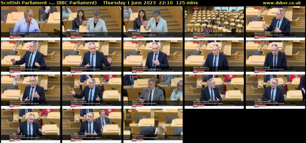 Scottish Parliament -... (BBC Parliament) Thursday 1 June 2023 22:10 - 00:15