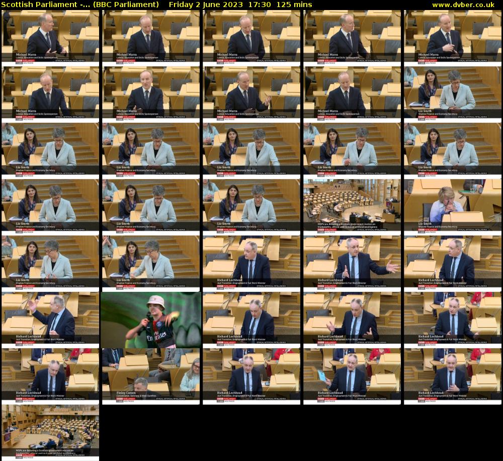 Scottish Parliament -... (BBC Parliament) Friday 2 June 2023 17:30 - 19:35