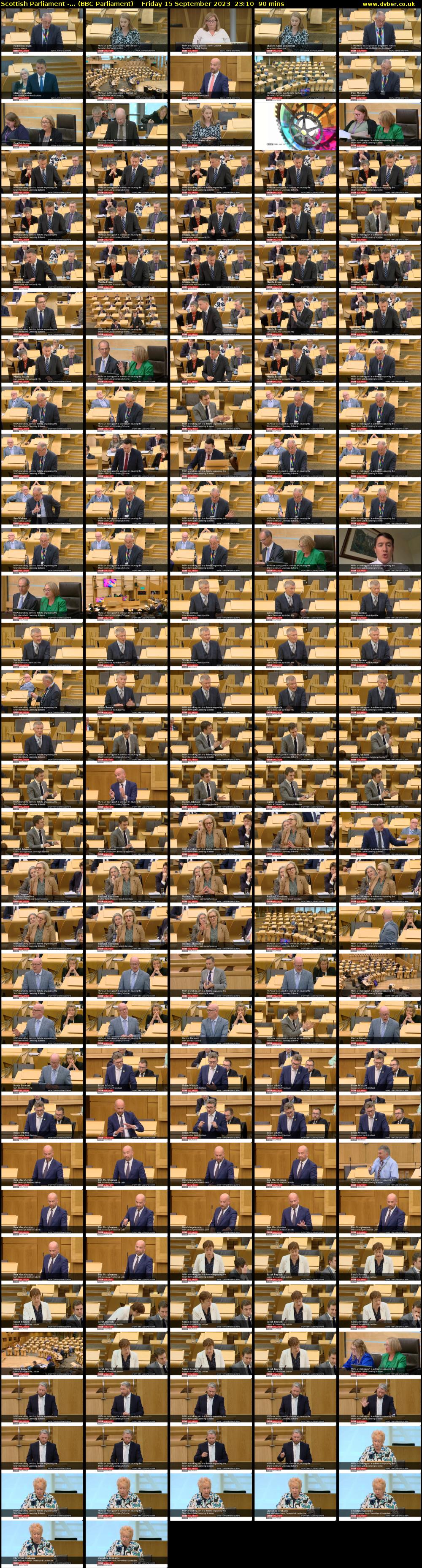 Scottish Parliament -... (BBC Parliament) Friday 15 September 2023 23:10 - 00:40