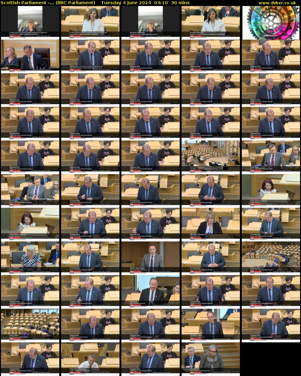 Scottish Parliament -... (BBC Parliament) Tuesday 4 June 2024 03:10 - 03:40