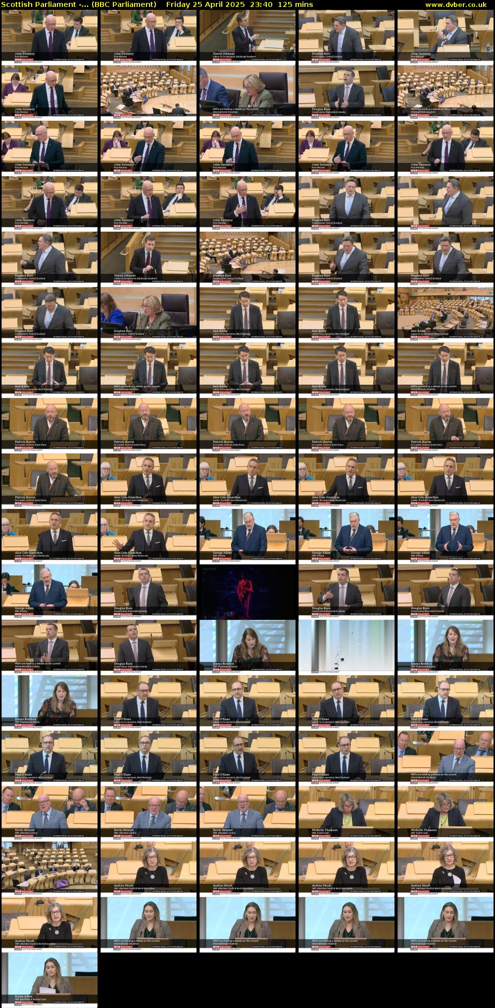 Scottish Parliament -... (BBC Parliament) Friday 25 April 2025 23:40 - 01:45