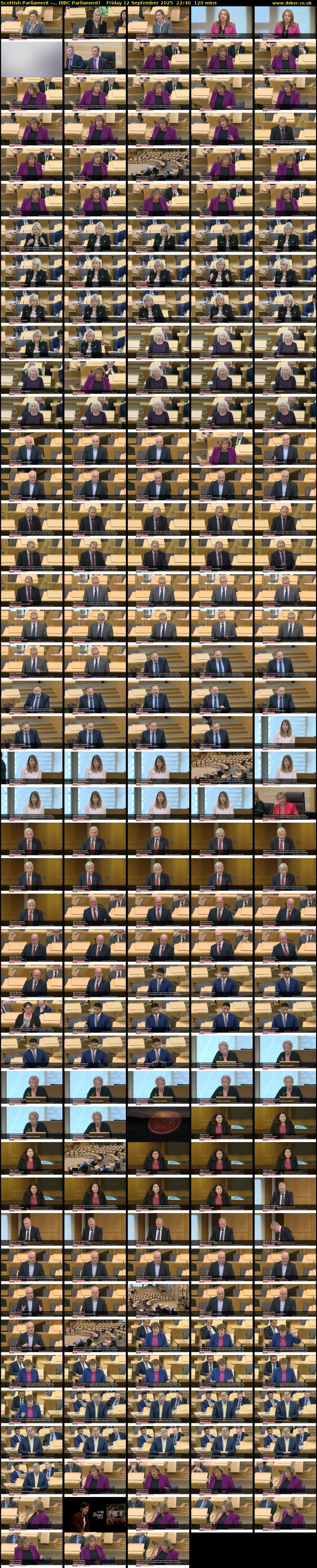 Scottish Parliament -... (BBC Parliament) Friday 12 September 2025 22:40 - 00:40