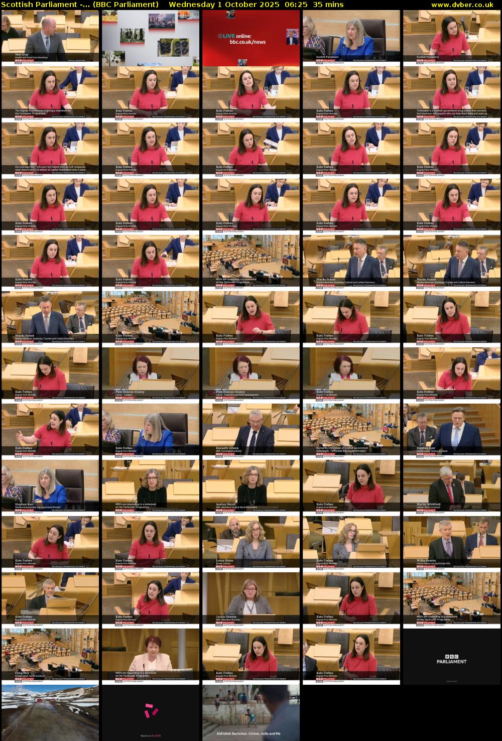 Scottish Parliament -... (BBC Parliament) Wednesday 1 October 2025 06:25 - 07:00