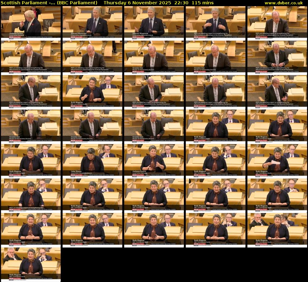 Scottish Parliament -... (BBC Parliament) Thursday 6 November 2025 22:30 - 00:25