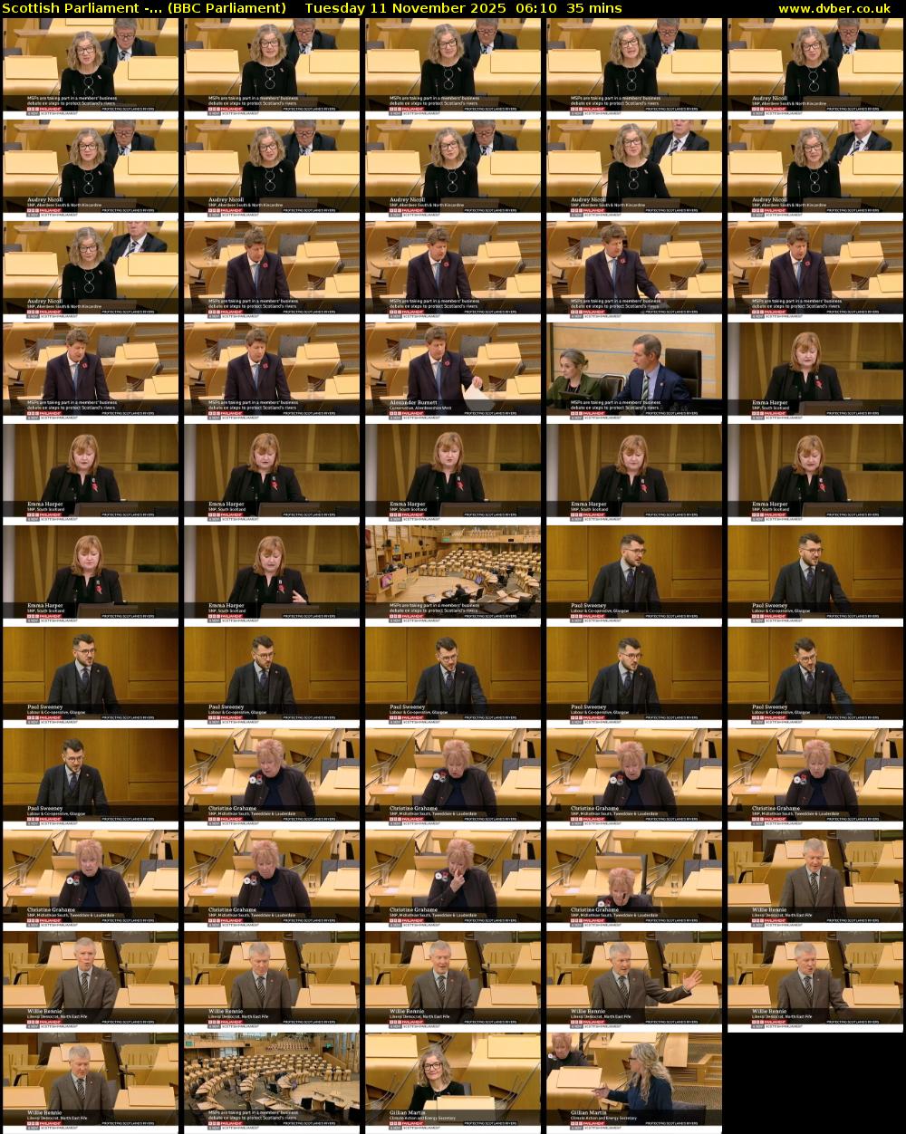 Scottish Parliament -... (BBC Parliament) Tuesday 11 November 2025 06:10 - 06:45