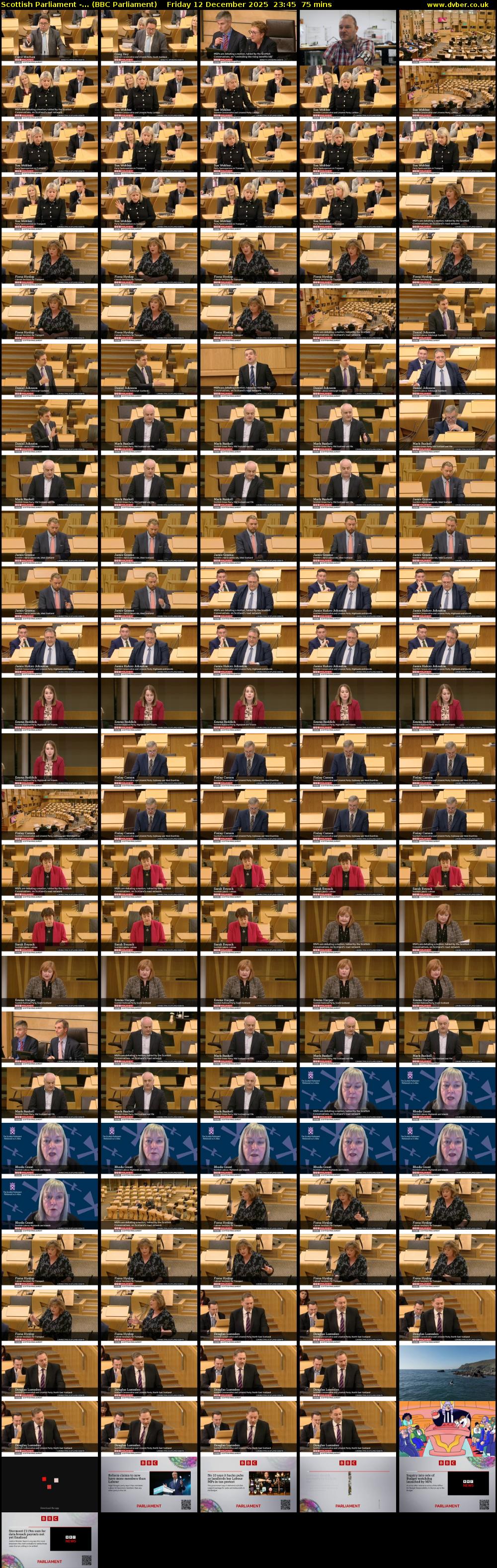 Scottish Parliament -... (BBC Parliament) Friday 12 December 2025 23:45 - 01:00