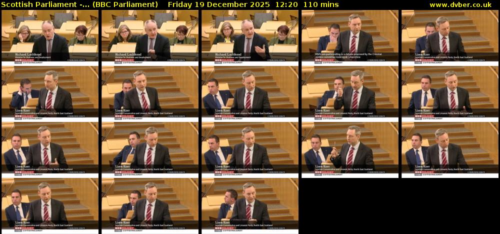 Scottish Parliament -... (BBC Parliament) Friday 19 December 2025 12:20 - 14:10