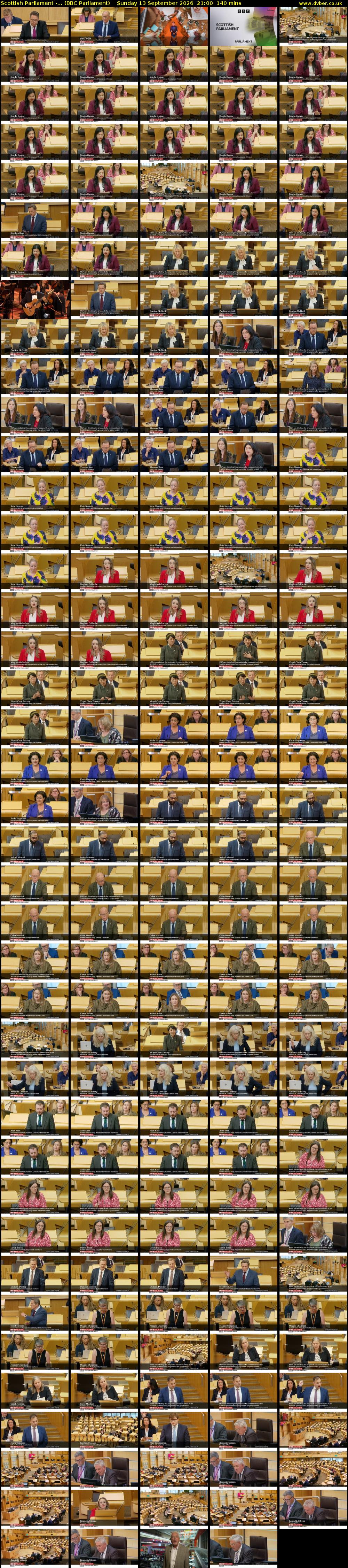 Scottish Parliament -... (BBC Parliament) Sunday 13 September 2026 21:00 - 23:20