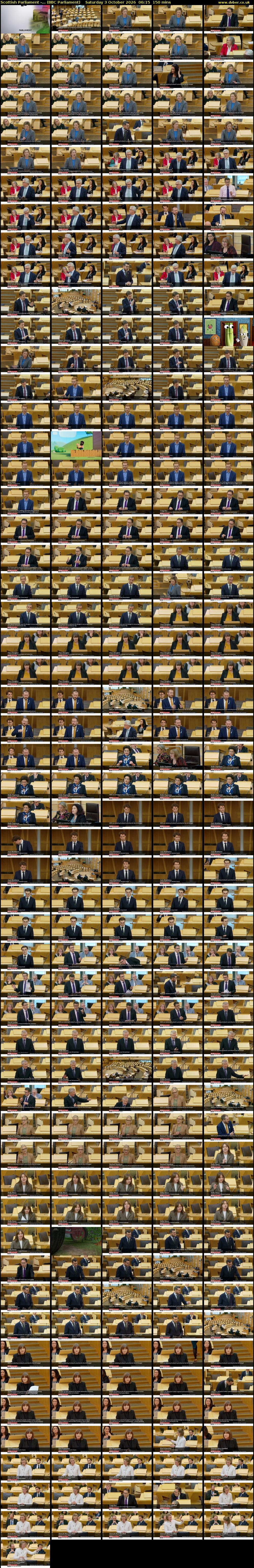 Scottish Parliament -... (BBC Parliament) Saturday 3 October 2026 06:15 - 08:45