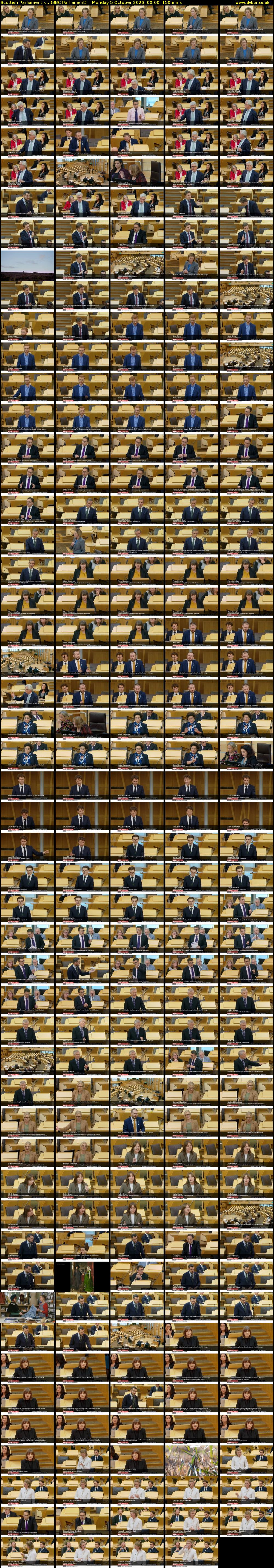 Scottish Parliament -... (BBC Parliament) Monday 5 October 2026 00:00 - 02:30