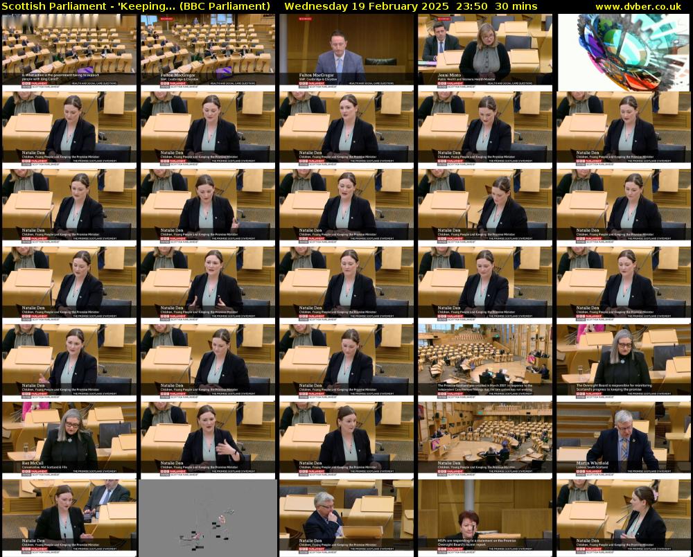 Scottish Parliament - 'Keeping... (BBC Parliament) Wednesday 19 February 2025 23:50 - 00:20