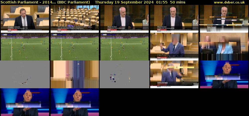 Scottish Parliament - 2014... (BBC Parliament) Thursday 19 September 2024 01:55 - 02:45
