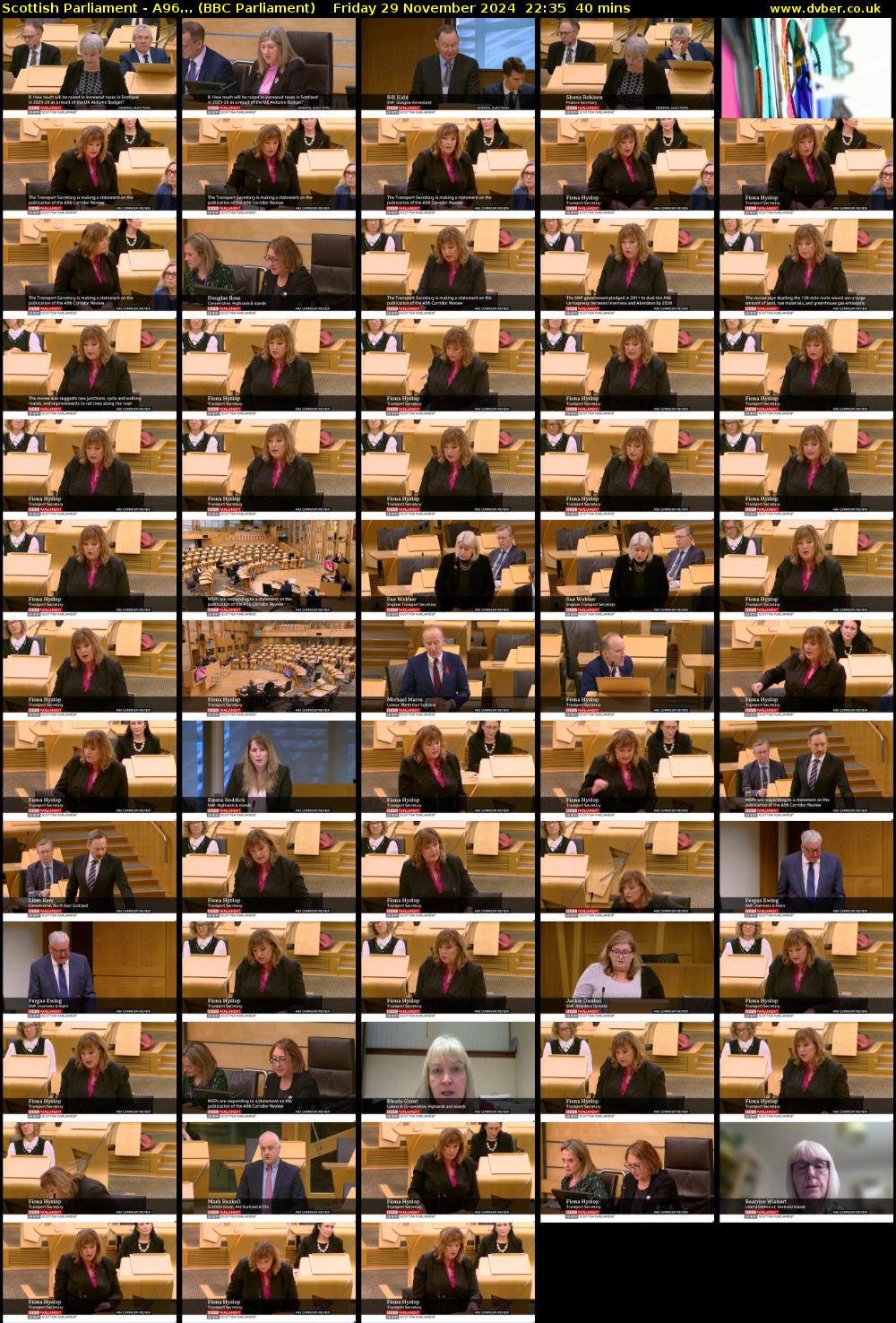 Scottish Parliament - A96... (BBC Parliament) Friday 29 November 2024 22:35 - 23:15