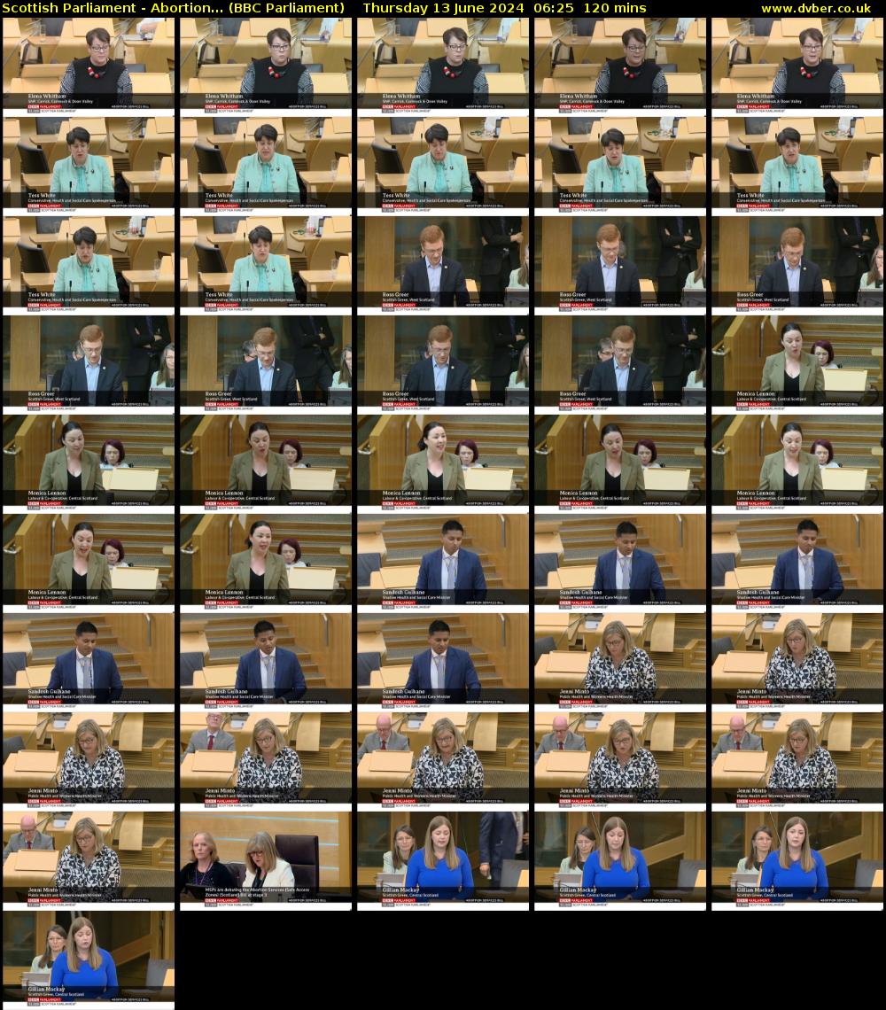 Scottish Parliament - Abortion... (BBC Parliament) Thursday 13 June 2024 06:25 - 08:25