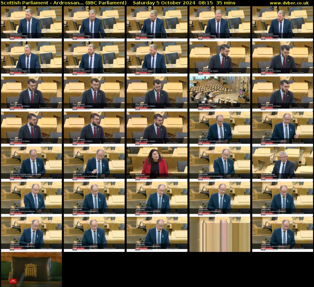 Scottish Parliament - Ardrossan... (BBC Parliament) Saturday 5 October 2024 07:50 - 08:25