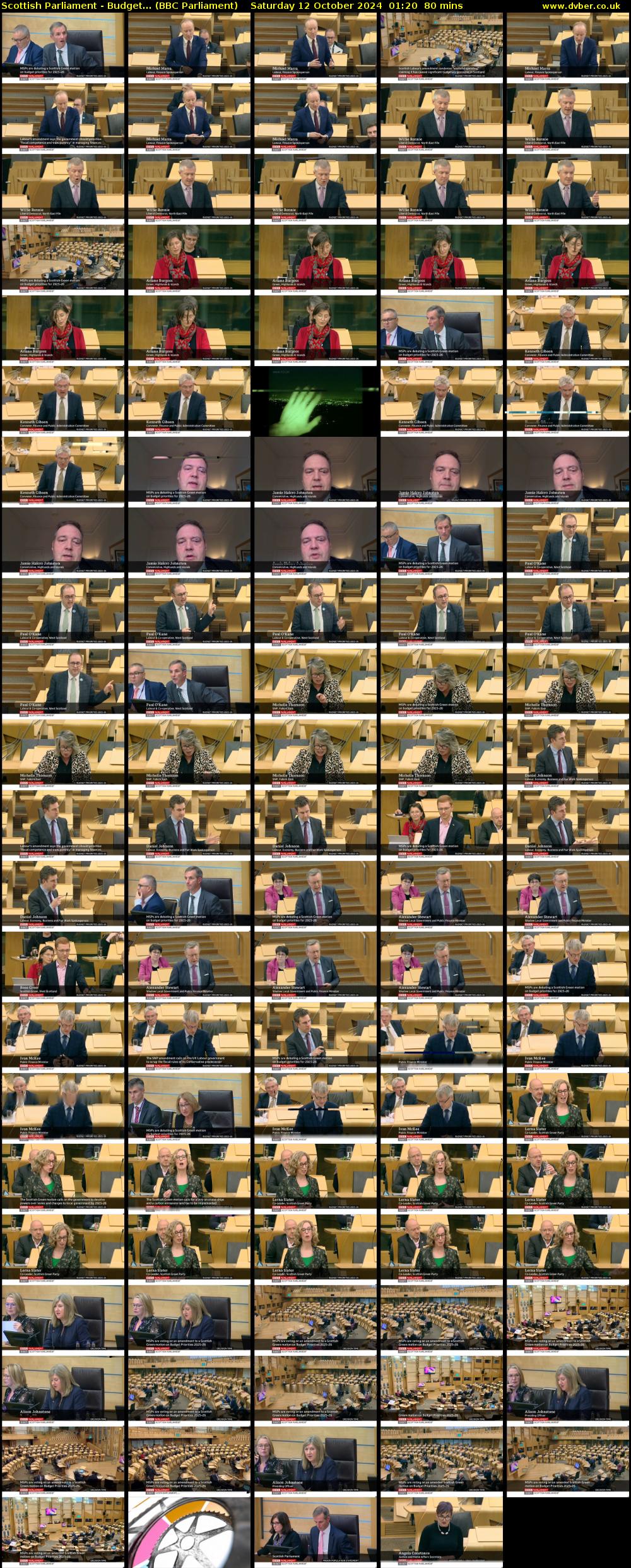 Scottish Parliament - Budget... (BBC Parliament) Saturday 12 October 2024 01:20 - 02:40
