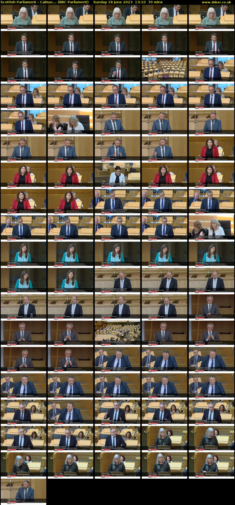 Scottish Parliament - Calmac... (BBC Parliament) Sunday 18 June 2023 13:10 - 14:20