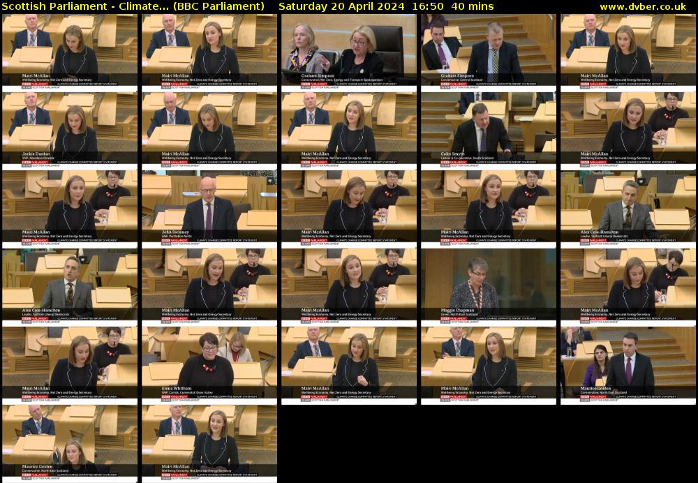 Scottish Parliament - Climate... (BBC Parliament) Saturday 20 April 2024 16:50 - 17:30