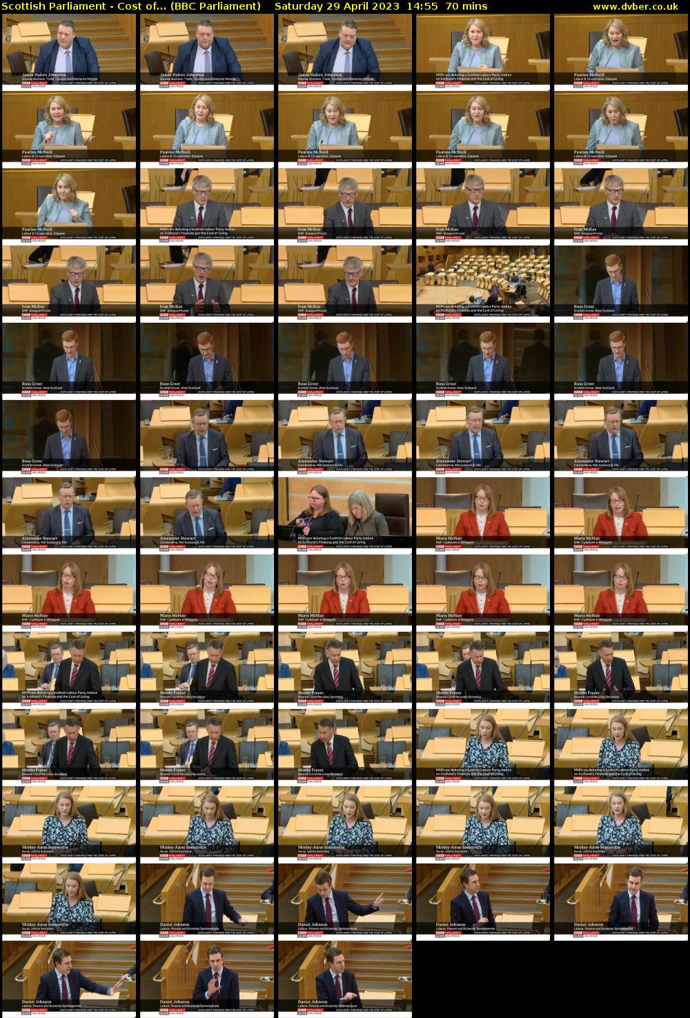 Scottish Parliament - Cost of... (BBC Parliament) Saturday 29 April 2023 14:55 - 16:05