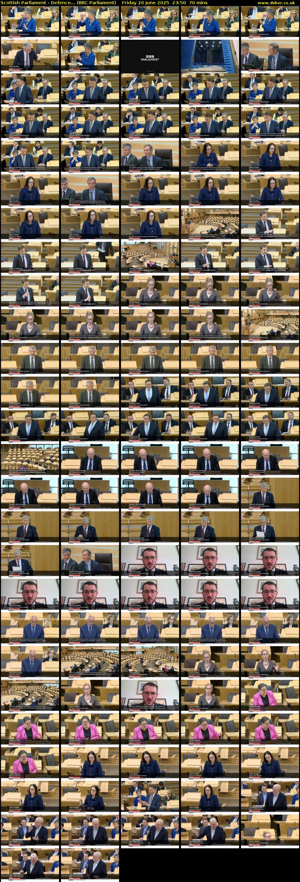 Scottish Parliament - Defence... (BBC Parliament) Friday 20 June 2025 23:50 - 01:00
