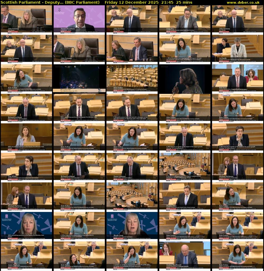 Scottish Parliament - Deputy... (BBC Parliament) Friday 12 December 2025 21:45 - 22:10