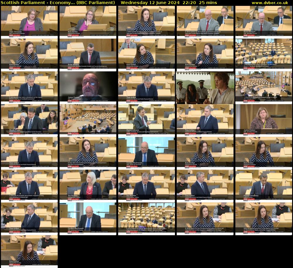 Scottish Parliament - Economy... (BBC Parliament) Wednesday 12 June 2024 22:20 - 22:45