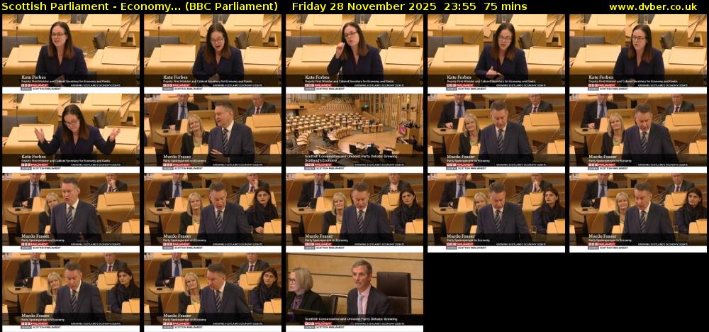 Scottish Parliament - Economy... (BBC Parliament) Friday 28 November 2025 23:55 - 01:10