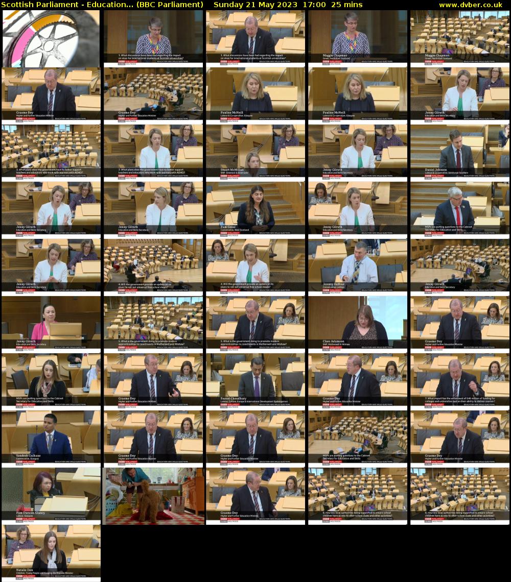 Scottish Parliament - Education... (BBC Parliament) Sunday 21 May 2023 17:00 - 17:25