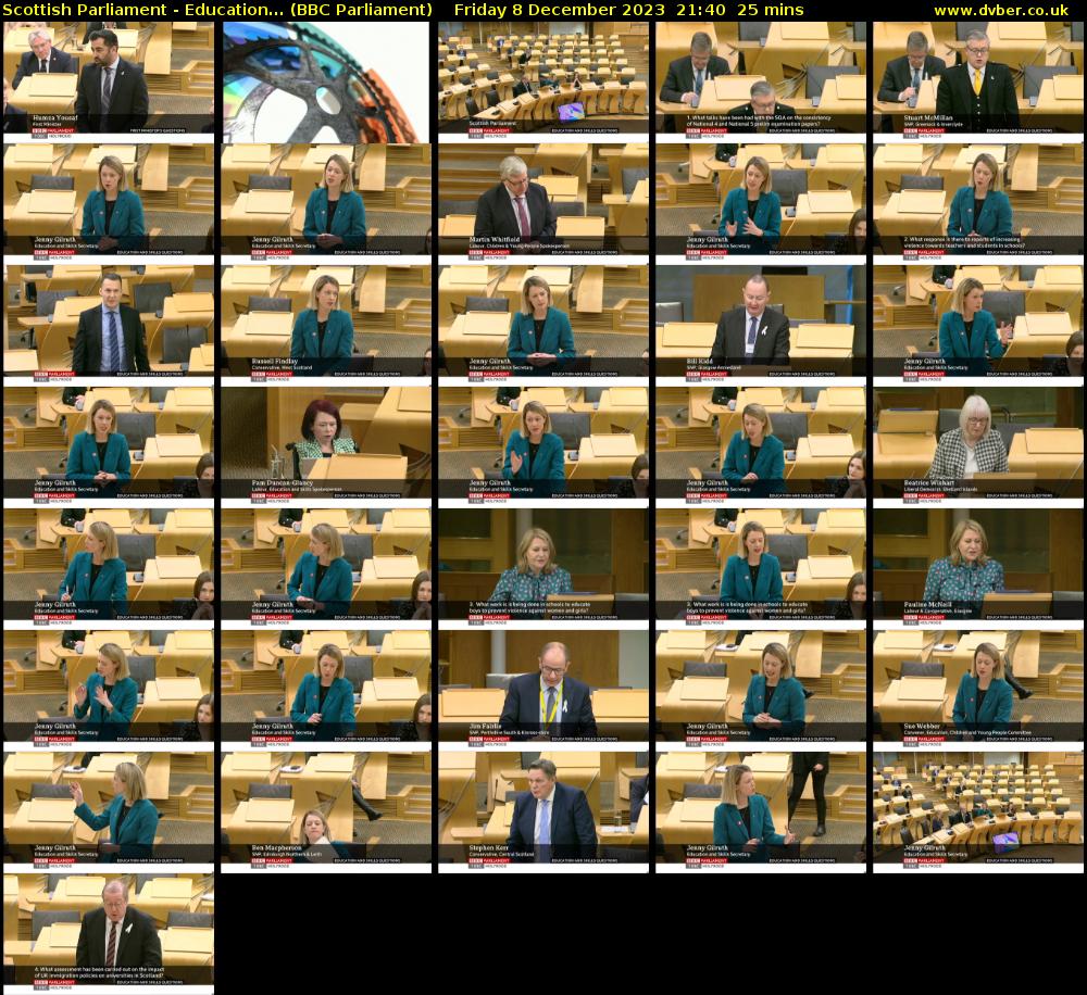 Scottish Parliament - Education... (BBC Parliament) Friday 8 December 2023 21:40 - 22:05
