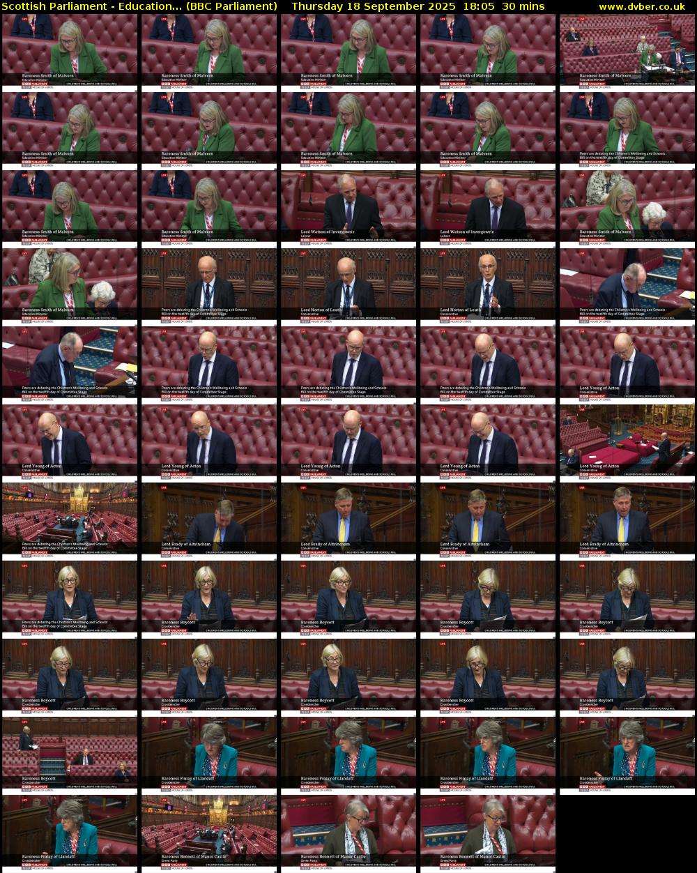 Scottish Parliament - Education... (BBC Parliament) Thursday 18 September 2025 18:05 - 18:35