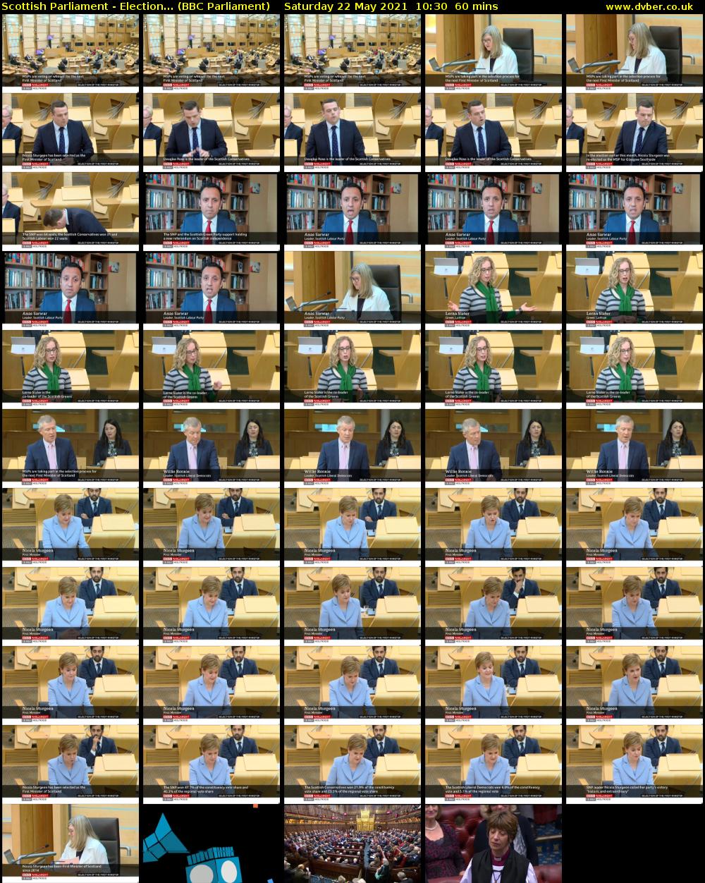 Scottish Parliament - Election... (BBC Parliament) Saturday 22 May 2021 10:30 - 11:30