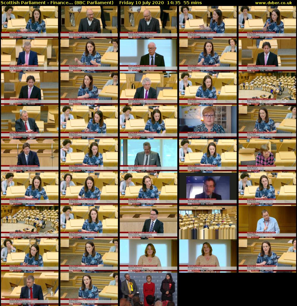 Scottish Parliament - Finance... (BBC Parliament) Friday 10 July 2020 14:35 - 15:30