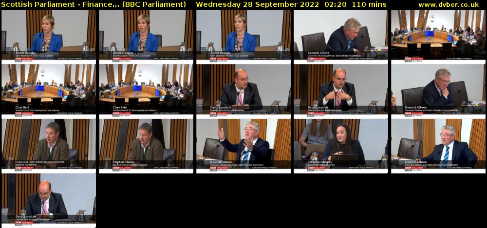 Scottish Parliament - Finance... (BBC Parliament) Wednesday 28 September 2022 02:20 - 04:10